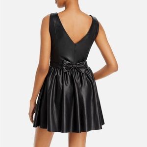 Aqua Short Mini black leather dress (S)